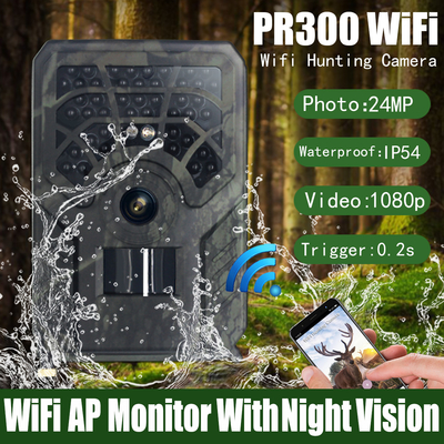 Diodo emissor de luz IP54 impermeável de TFT 128GB 42pcs da câmera da caça de PR300 WiFi