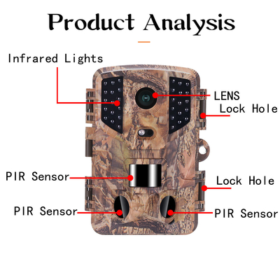 câmera de caça impermeável PIR Night Vision High Difinition de 1080P IP66