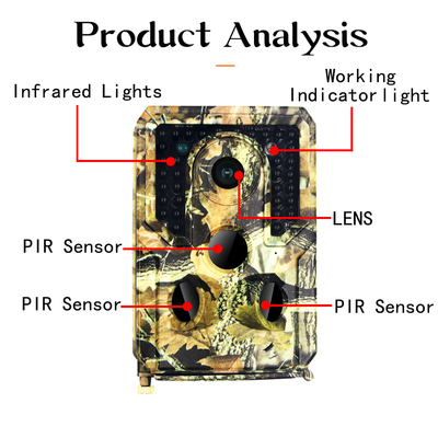 PR400 Hunter Trail Camera PIR 1080p 30FPS impermeável