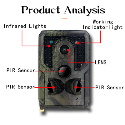 PR400C Hunter Trail Camera 34pcs IR Hunter Trail Camera CMOS 12MP 1080P 30FPS Pir Night Vision Camera